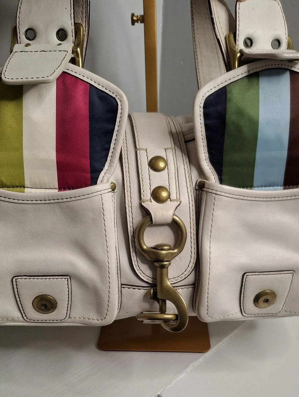 Coach Legacy Mandy Satchel 10330 White Leather Vintage 2006 65th Anniversary